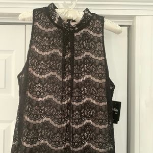 Black lace Sleeveless Night Out Blouse